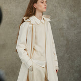Famecoco Hooded Cotton-Blend Trench Coat