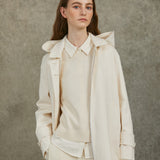 Famecoco Hooded Cotton-Blend Trench Coat