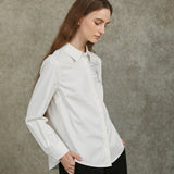 Famecoco Long-Sleeve Shirt with Embroidered Graphic