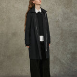 Famecoco Hooded Cotton-Blend Trench Coat