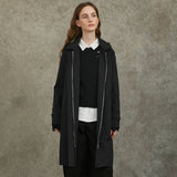 Famecoco Hooded Cotton-Blend Trench Coat