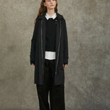 Famecoco Hooded Cotton-Blend Trench Coat