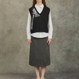 Famecoco Jacquard Landscape Knit Vest