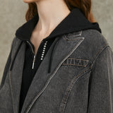 Famecoco Washed Denim Blazer & Skirt Set