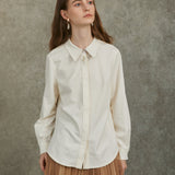 Famecoco Embroidered Collar Long‑Sleeve Blouse