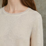 Famecoco Elegant Organza-Trimmed Pullover Sweater