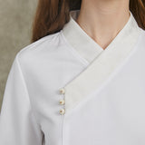 Famecoco Vintage Cross-Collar Jacquard Top