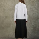 Famecoco Vintage Cross-Collar Jacquard Top