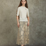Famecoco Ink Landscape Mesh Skirt