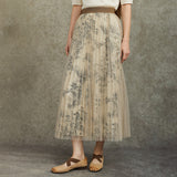 Famecoco Ink Landscape Mesh Skirt