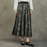 Famecoco Ink Landscape Mesh Skirt