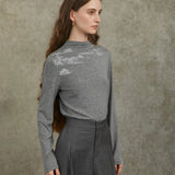 Famecoco Ink Landscape Mock Neck Base Layer Top