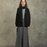 Famecoco Artistic Wool-Blend Knit Cardigan