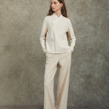 Famecoco Relaxed Straight‑Leg Belted Pants
