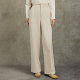 Famecoco Relaxed Straight‑Leg Belted Pants