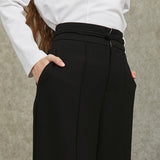 Famecoco Relaxed Straight‑Leg Belted Pants
