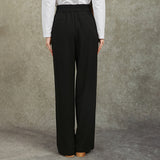 Famecoco Relaxed Straight‑Leg Belted Pants