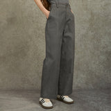 Famecoco Washed 100% Cotton Straight-Leg Pants