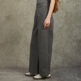 Famecoco Washed 100% Cotton Straight-Leg Pants