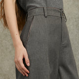 Famecoco Washed 100% Cotton Straight-Leg Pants