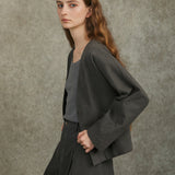 Famecoco 100% Cotton Chic Short Jacket