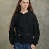 Famecoco Jacquard Patchwork Embroidered Hoodie