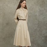 Famecoco Embroidered A-Line Shirt Dress