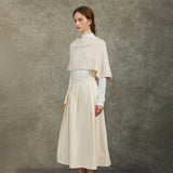 Famecoco Artistic Wool Knit Pullover with Half-Skirt Set