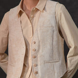 Famecoco Textured Linen-Blend Vest