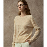 Famecoco 100% Cashmere Cable Pullover Sweater