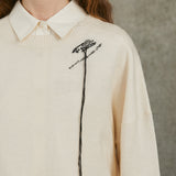 Famecoco Soft Wool Embroidered Pullover Sweater