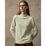 Famecoco Embroidered Mock Neck Slim Top