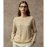 Famecoco 100% Cashmere Cable Pullover Sweater