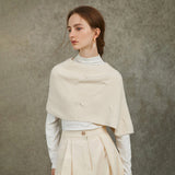 Famecoco Artistic Wool Knit Pullover with Half-Skirt Set