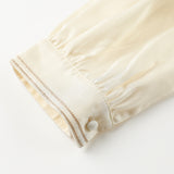 Famecoco Soft Lyocell Embroidered Collar Blouse