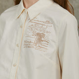 Famecoco Long-Sleeve Shirt with Embroidered Graphic