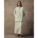 Famecoco Modern Embroidered Wool Blend Coat