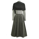 Famecoco Artistic Wool Knit Pullover with Half-Skirt Set