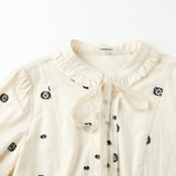 Famecoco Textured Embroidered Cotton Midi Dress