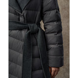 Famecoco Ultra-Light Long Belted Hooded Down Coat