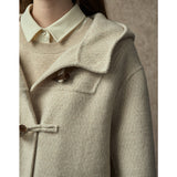 Famecoco Classic Texture Hooded Duffle Coat