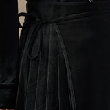 Famecoco Oriental Jacquard Pleated H-Line Skirt