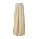 Famecoco Lyocell-Linen Blend High-Waisted Straight-Leg Pants