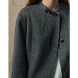 Famecoco Wool-Alpaca Blend Embellished Belted Coat