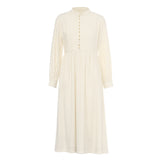 Famecoco Vintage Shirt Collat Midi Dress