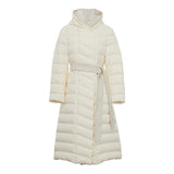 Famecoco Ultra-Light Long Belted Hooded Down Coat