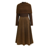 Famecoco Artistic Wool Knit Pullover with Half-Skirt Set
