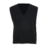 Famecoco Textured Wool Blend V‑Neck Vest