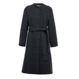 Famecoco Wool-Alpaca Blend Embellished Belted Coat