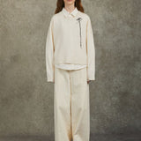 Famecoco Soft Wool Embroidered Pullover Sweater